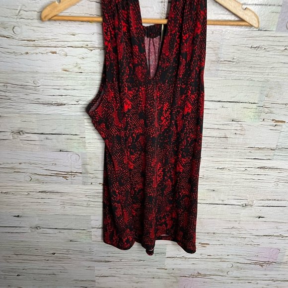 Michael Kors blouse tank top red black gold size medium chain - Picture 7 of 7